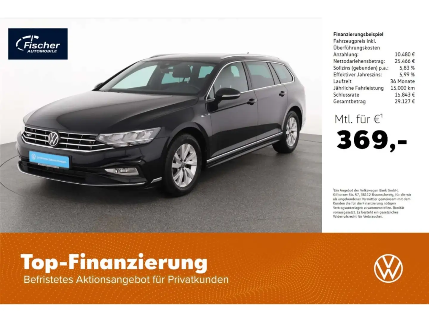 Volkswagen Passat Variant 2.0 TDI R-Line DSG NAV/LED/RFK/SH Schwarz - 1
