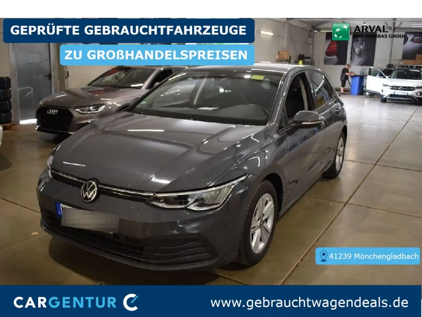 Volkswagen Golf VIII 2.0 TDI Life ACC LED Lane Navi AUT PDC Gris - 1