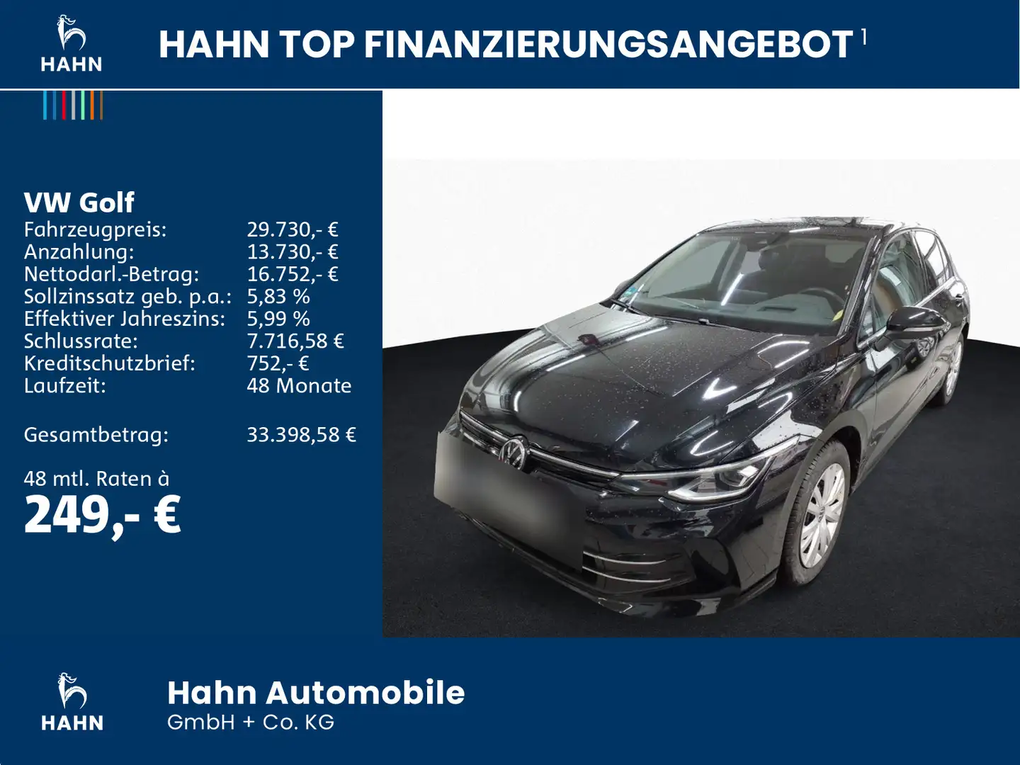 Volkswagen Golf VIII 1.5eTS DSG Style LED Navi ACC AHK CAM Schwarz - 2