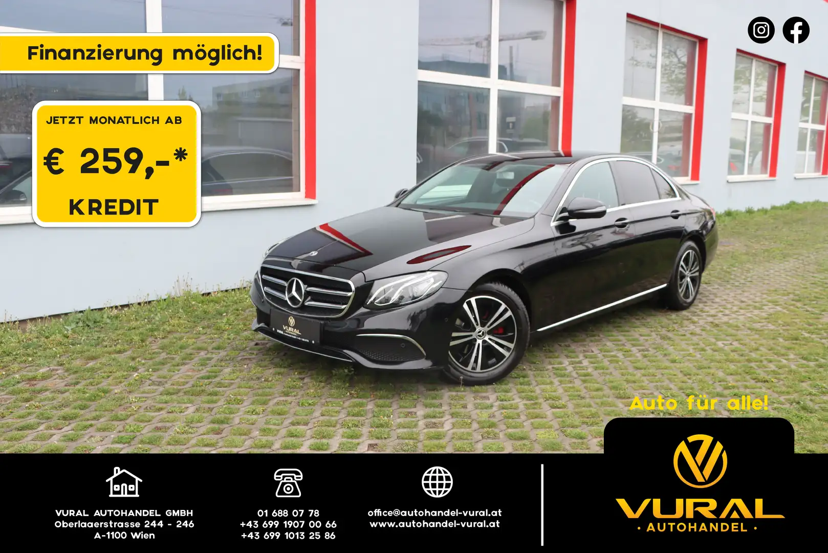 Mercedes-Benz E 220 d | ACC | Kamera | LED | LEDER | Schwarz - 1