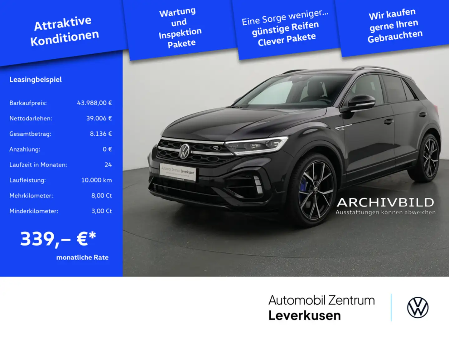 Volkswagen T-Roc R 4M DSG ACC NAVI KAM SHZ Schwarz - 1