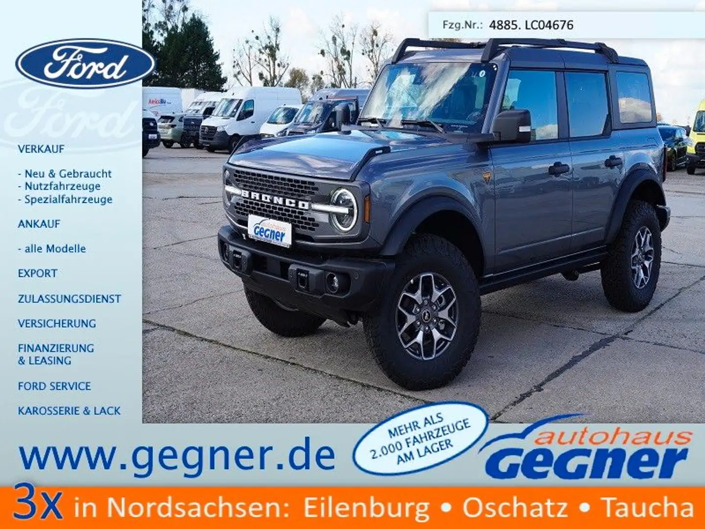 Ford Bronco Badlands 2.7L V6 AT 4x4 360Kam Navi B&O Серый - 1