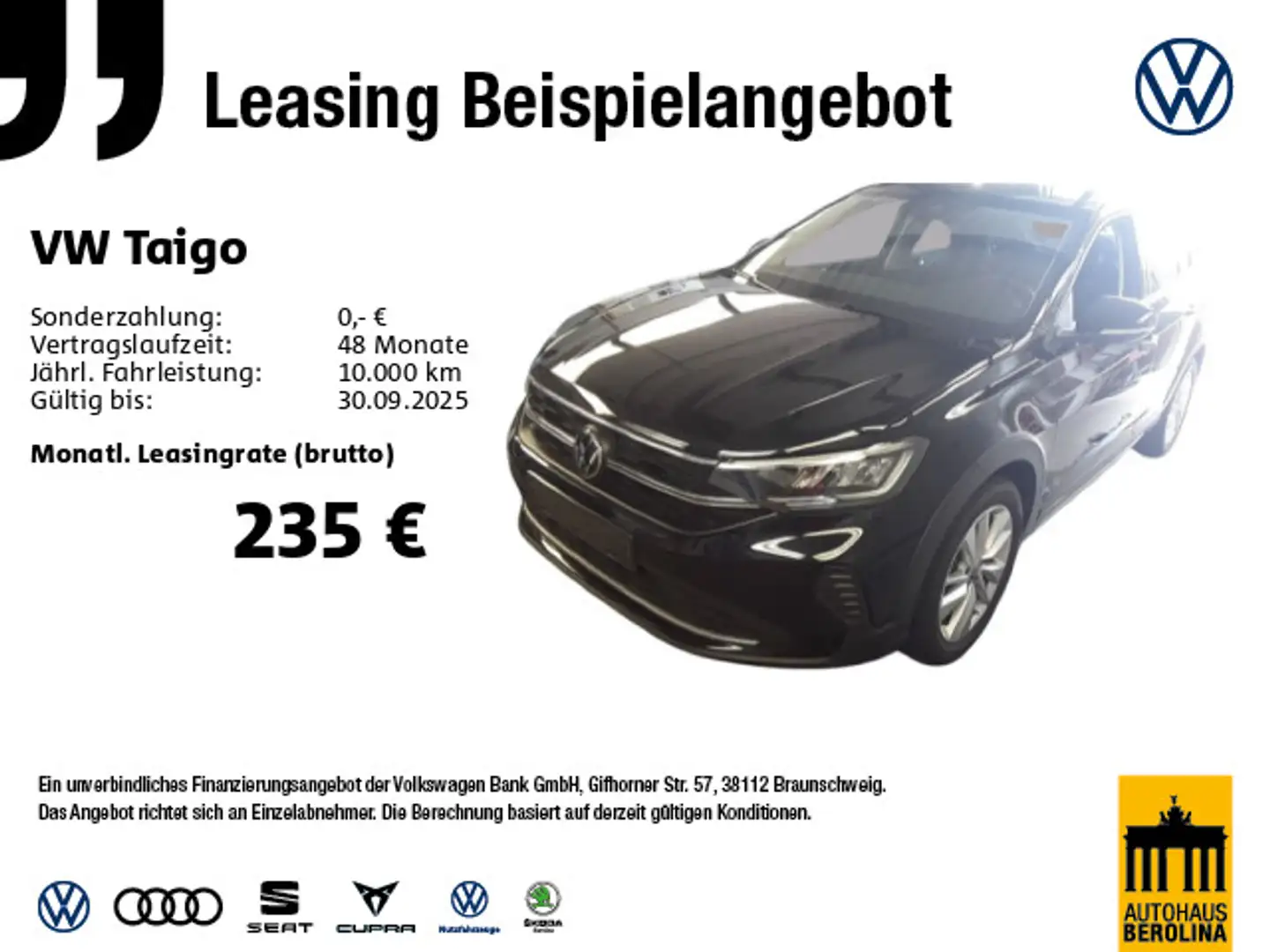 Volkswagen Taigo 1.0 TSI Life DSG *R-CAM*SHZ*App-Connect* Schwarz - 1