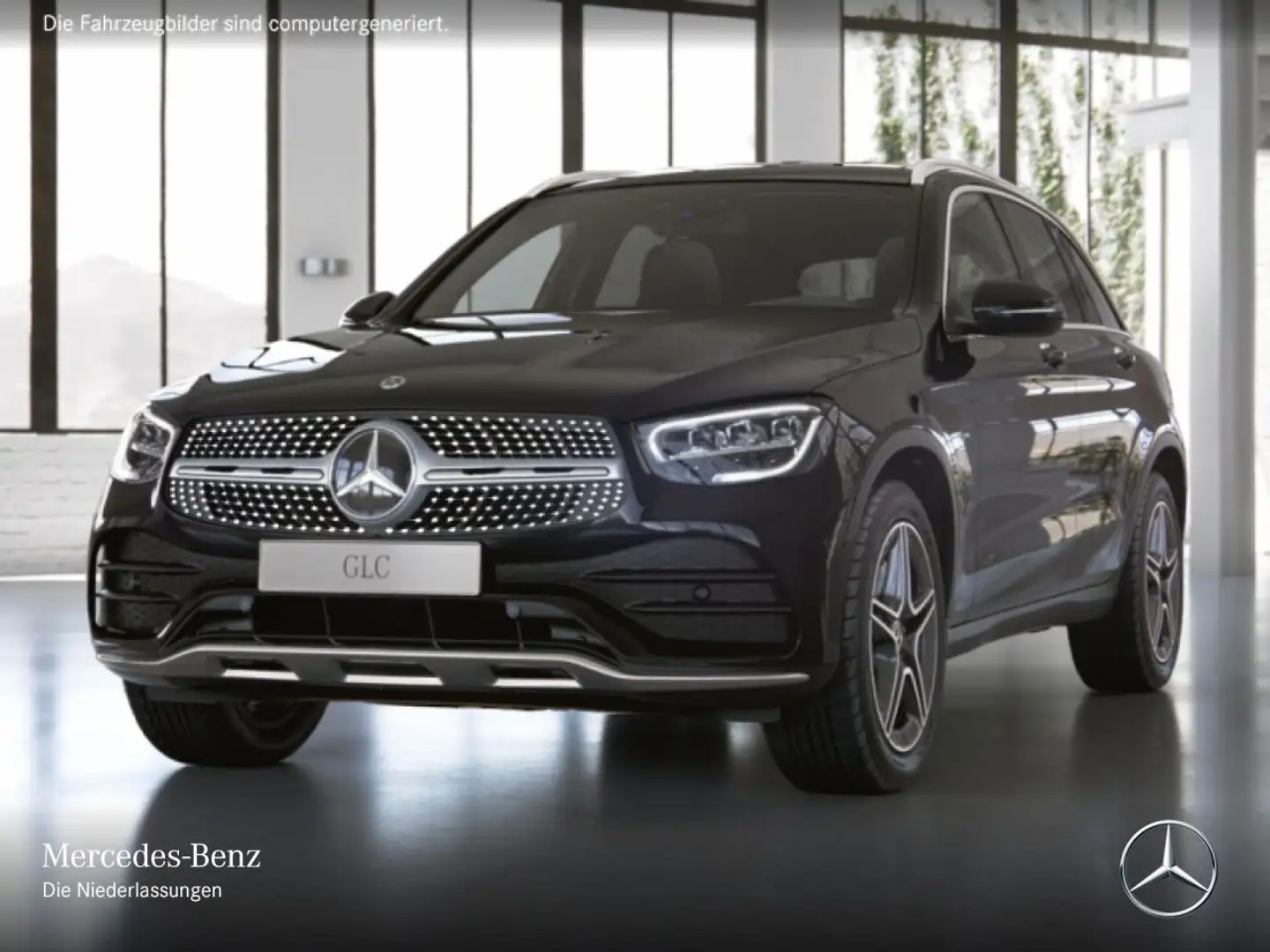 Mercedes-Benz GLC 300 de 4M AMG+AHK+LED+BURMESTER+KAMERA+SPUR+9G Schwarz - 2