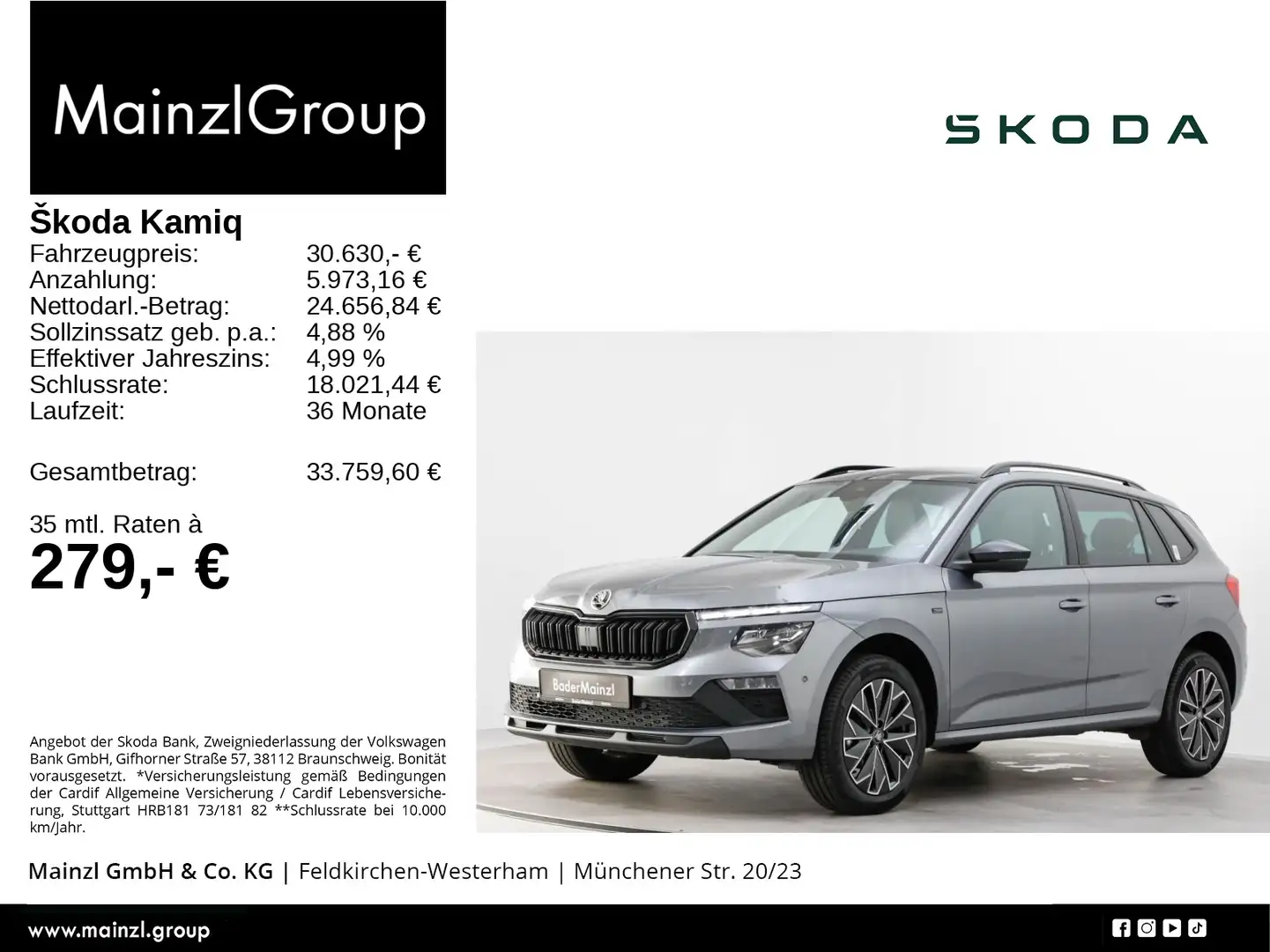 Skoda Kamiq 1.5 TSI DSG Tour Matrix Kam. Pano Virtual Gris - 1