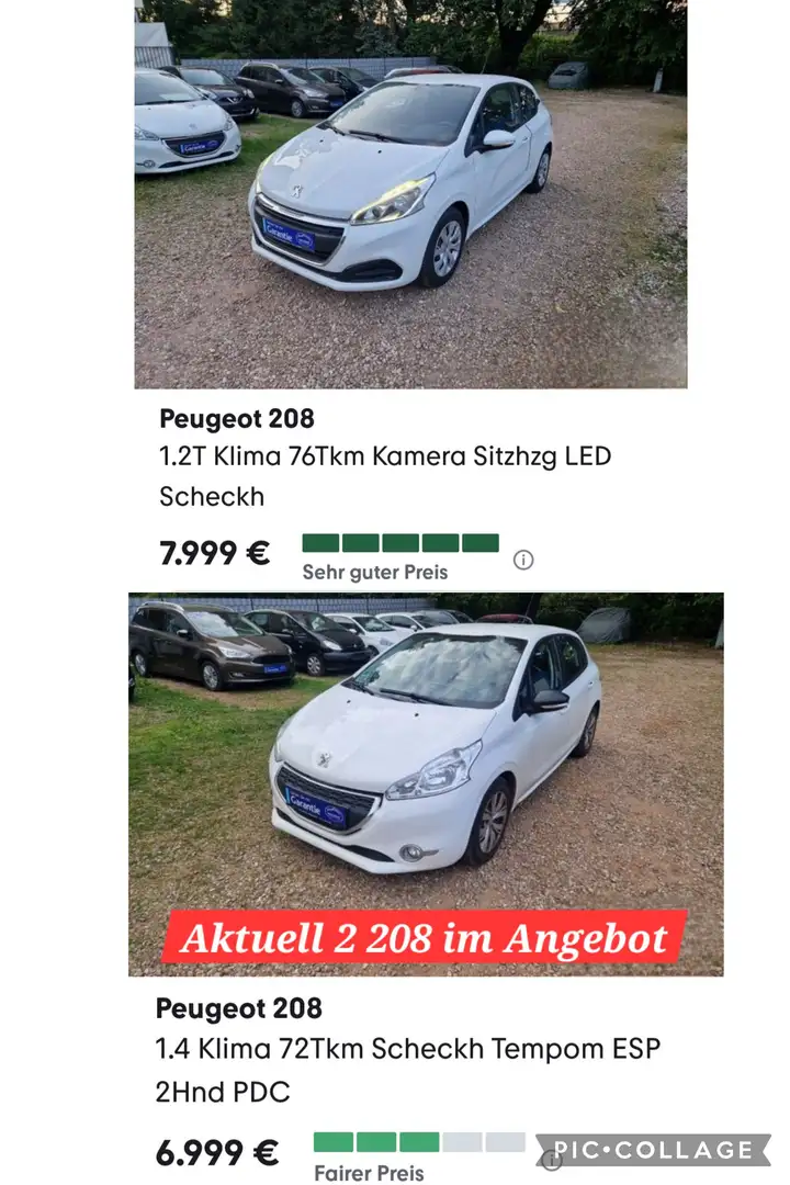 Peugeot 208 1.2T Klima 76Tkm Kamera Sitzhzg LED Scheckh 2Hnd Weiß - 2