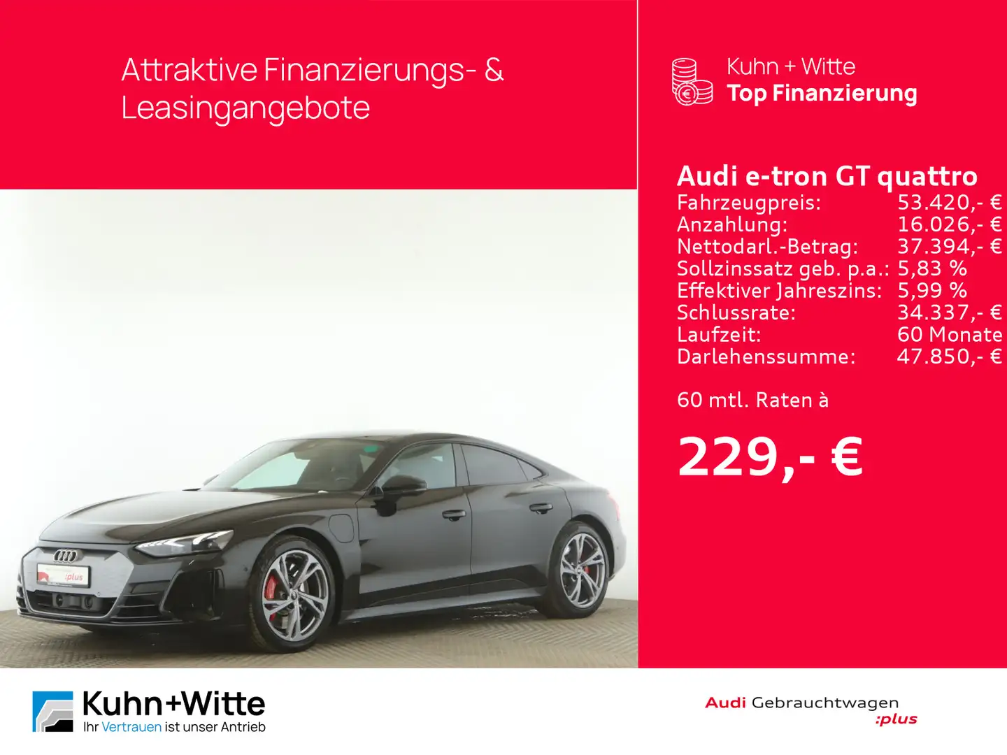 Audi e-tron GT *Pano*Matrix*RFK*SHZ*MMI-Plus* Schwarz - 1