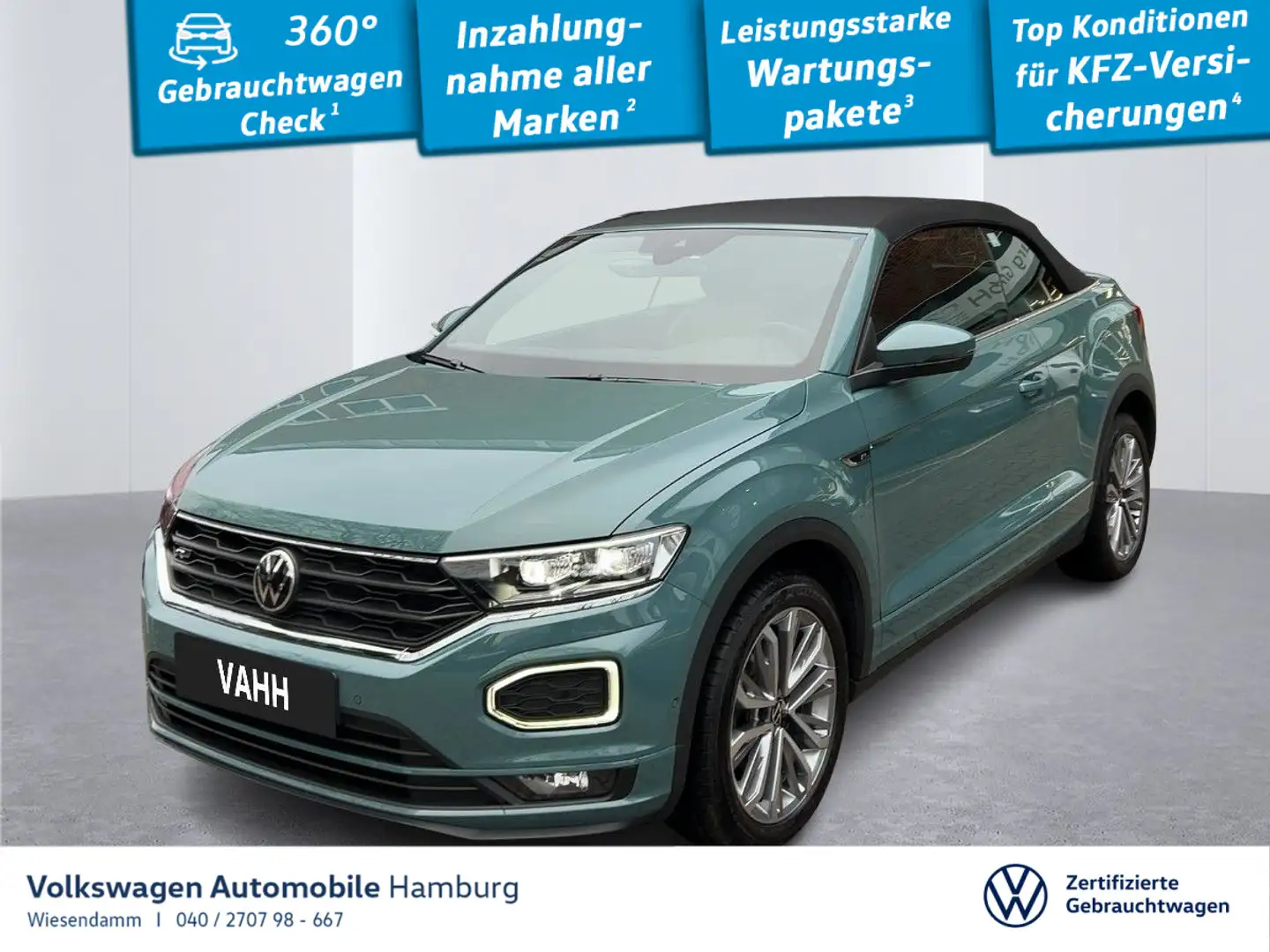 Volkswagen T-Roc 1.5 TSI R-Line DSG LM18 Navi Kam Grün - 1