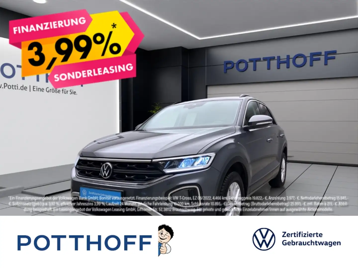 Volkswagen T-Roc 1.0 TSI LIFE NAVI KLIMA SITZHZG PDC Grau - 1
