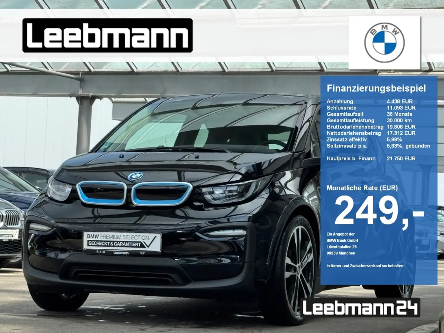 BMW i3 120Ah Atelier Sportpaket NAVI 2 JAHRE GARANTIE Schwarz - 1