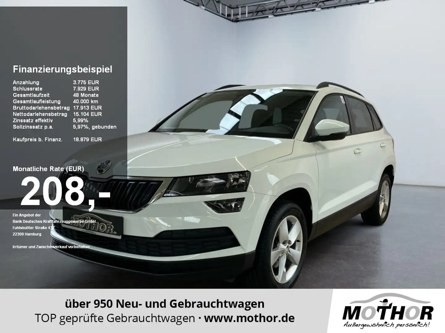 Skoda Karoq Ambition 1.0 TSI Climatr. Sitzheizung PDC Weiß - 1