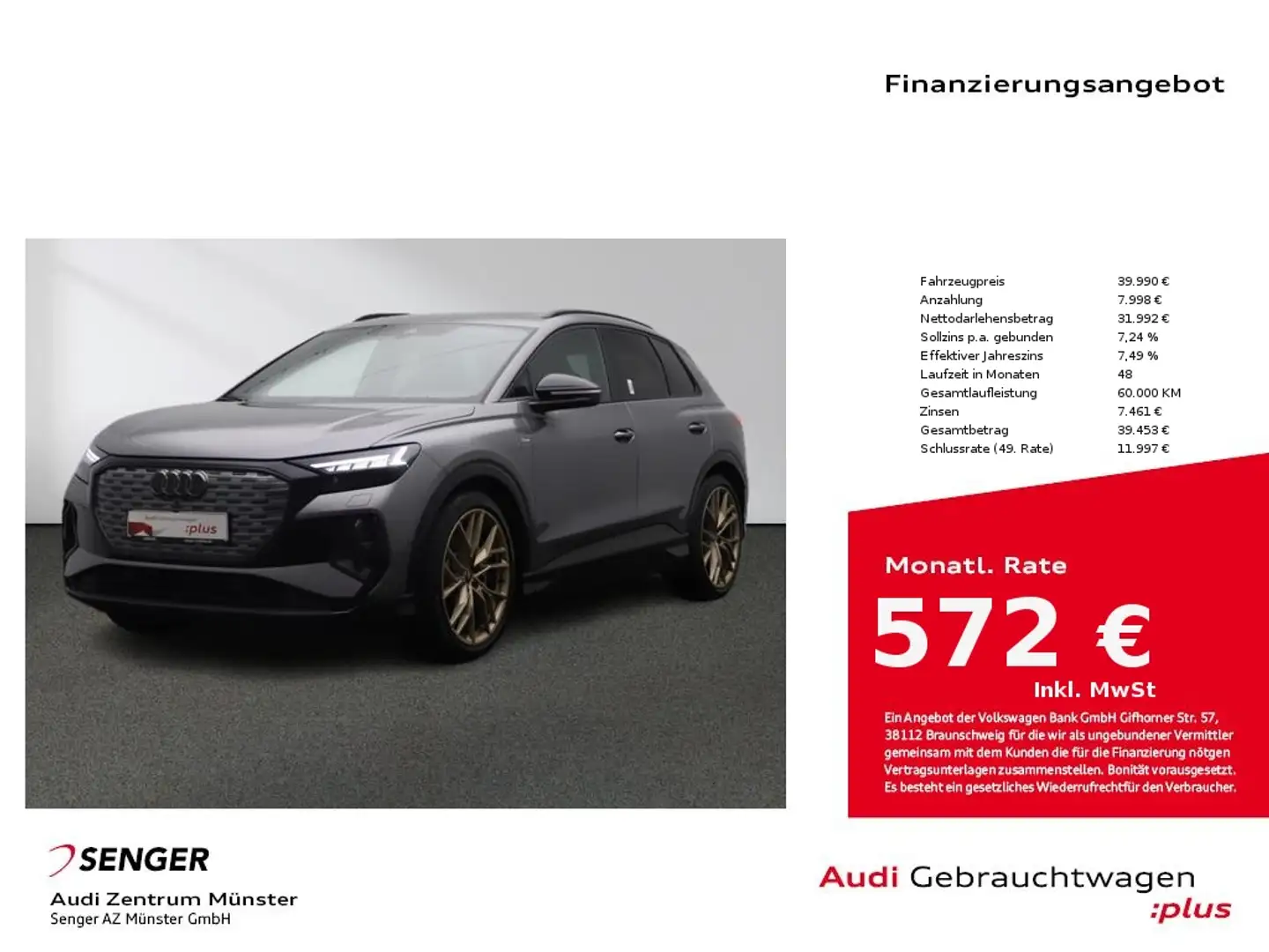 Audi Q4 e-tron quattro Matrix Pano B&O Digi-Cockpit Grau - 1