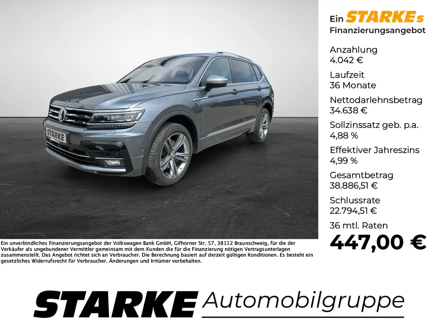 Volkswagen Tiguan Allspace 2.0 TDI DSG 4M R-Line 7-Sitzer Highline Grijs - 1