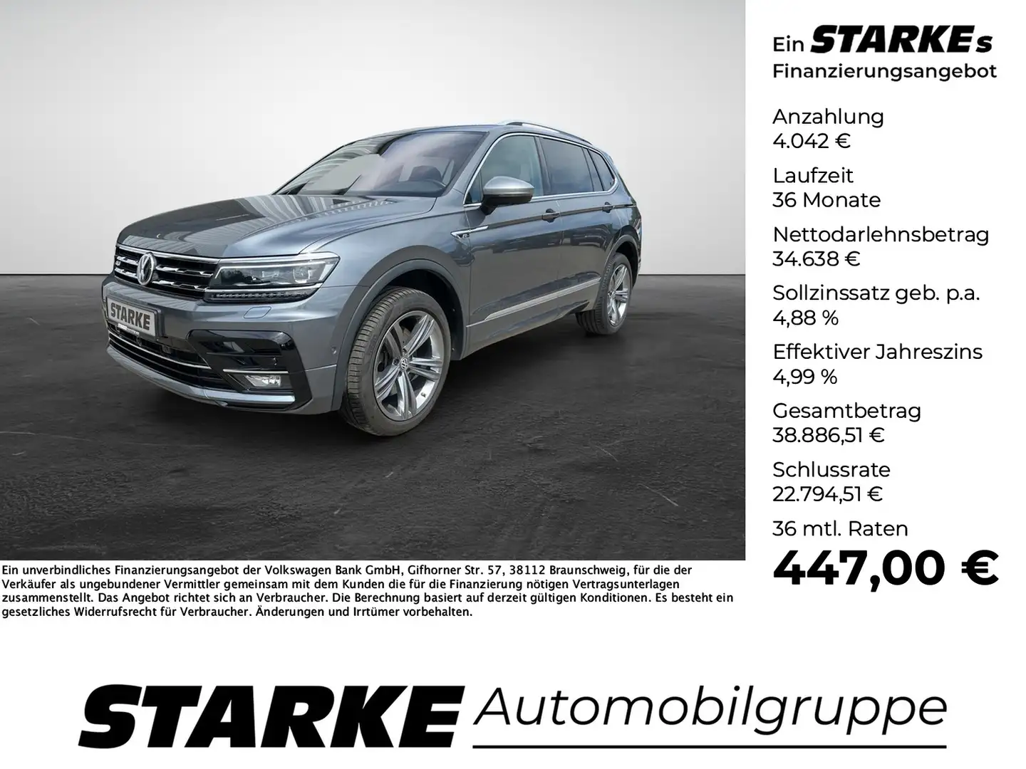 Volkswagen Tiguan Allspace 2.0 TDI DSG 4M R-Line 7-Sitzer Highline Gris - 1