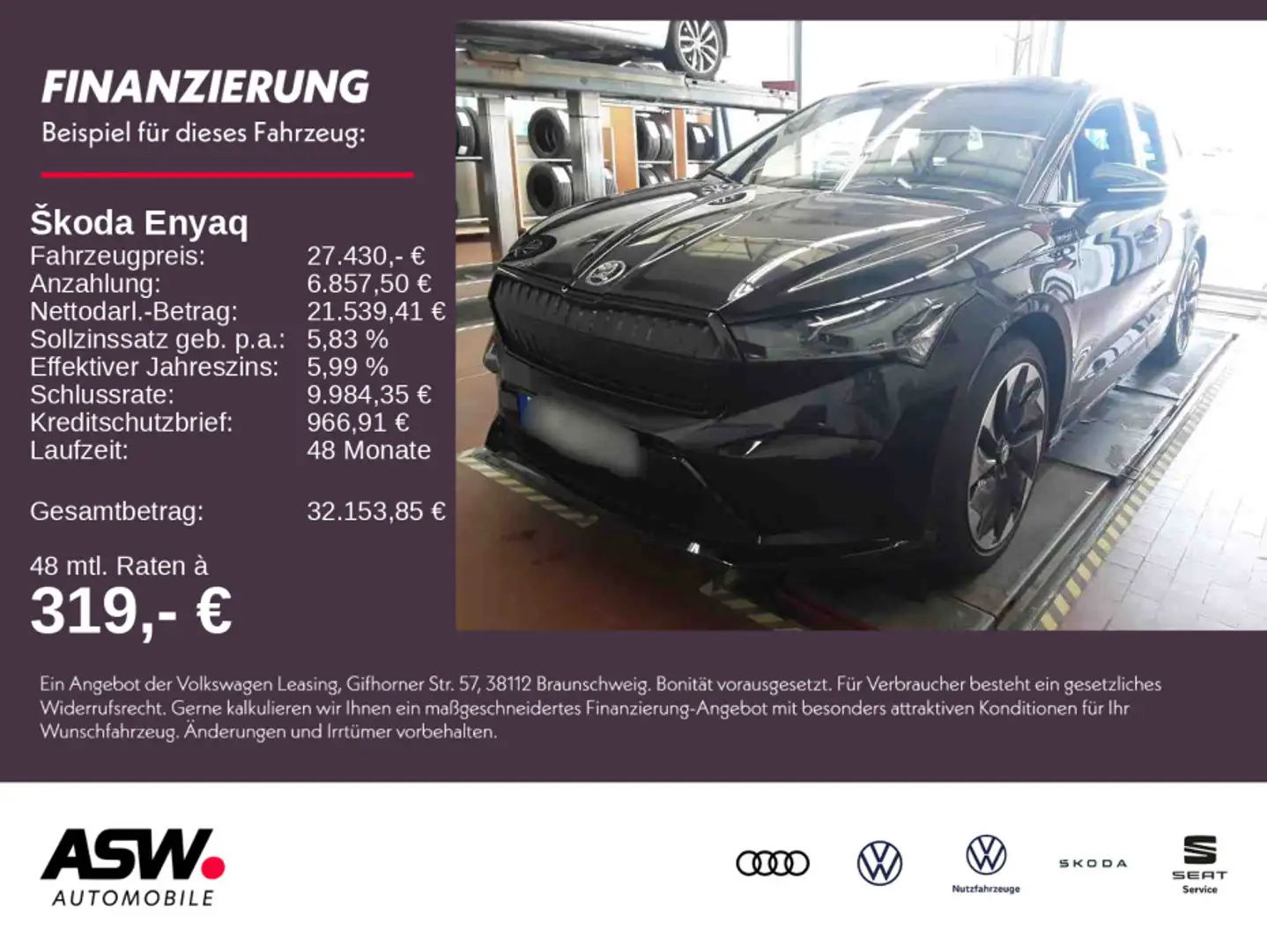 Skoda Enyaq iV 60 Sportline LED Nav RFK Wärmepumpe AHK Schwarz - 1