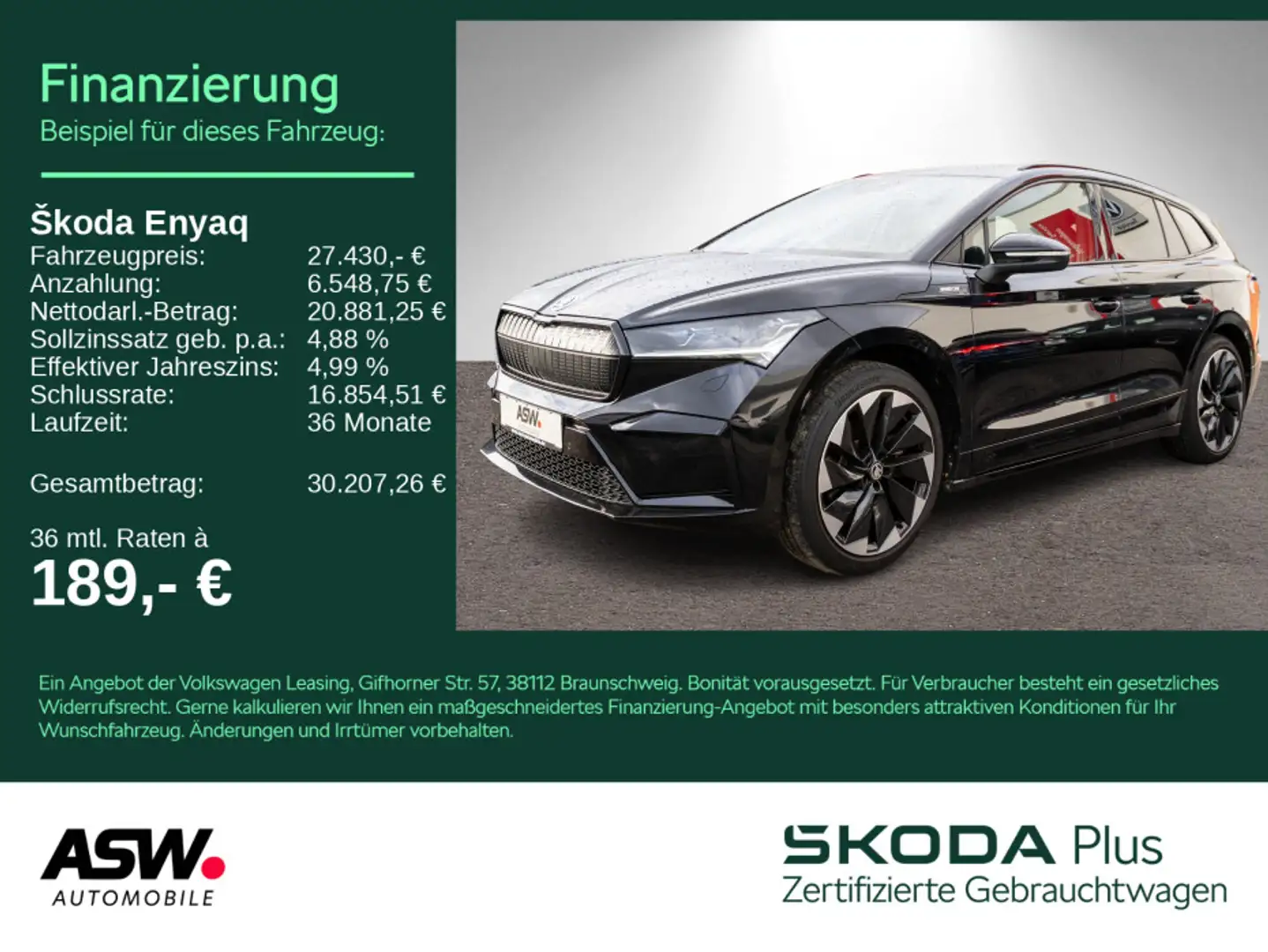 Skoda Enyaq iV 60 Sportline LED Nav RFK Wärmepumpe AHK Schwarz - 1