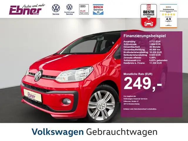 Volkswagen up! HIGH 75PS 4 TÜRER KAMERA+SITZHZG+GRA+15
