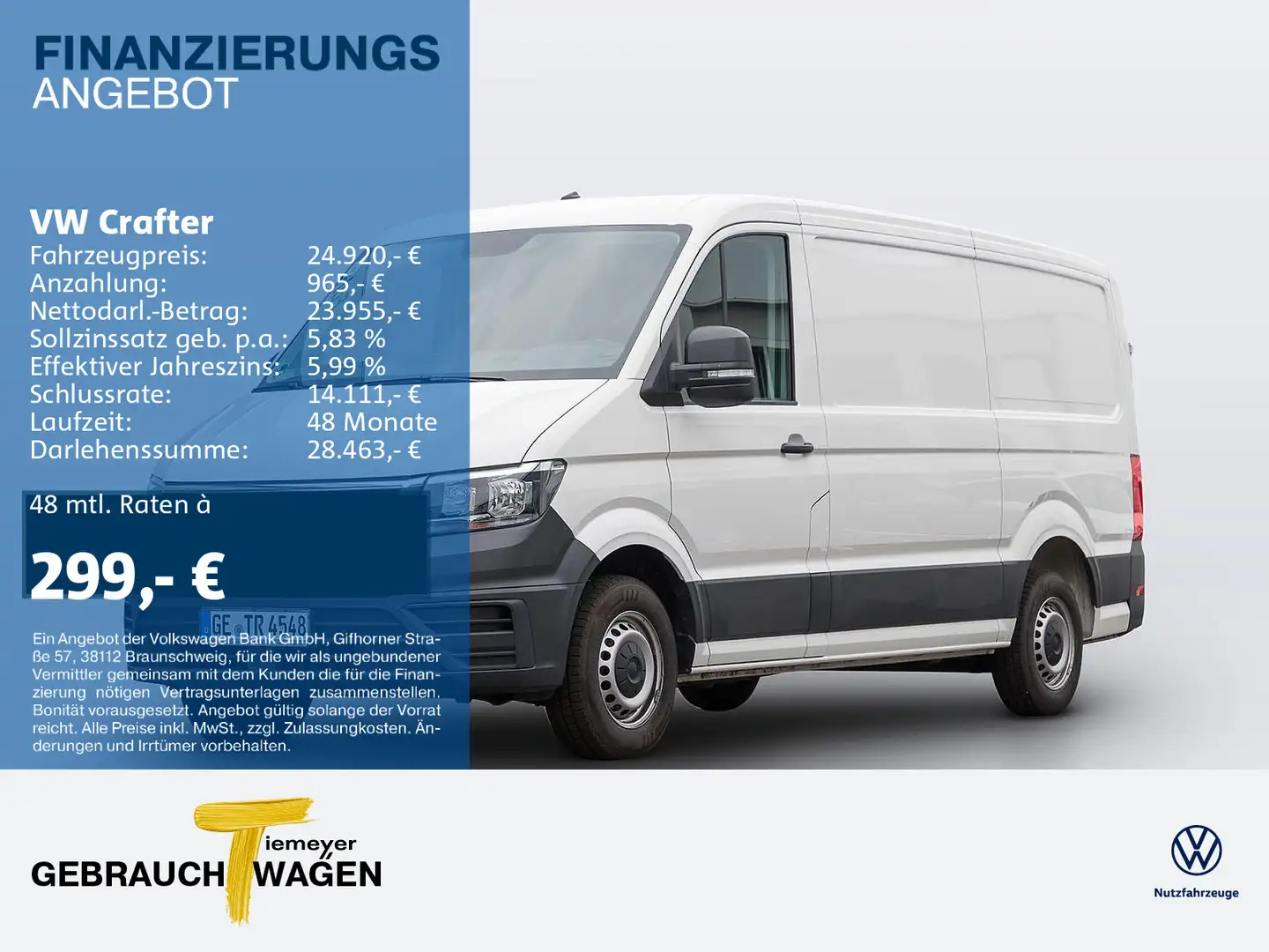 Volkswagen Crafter 35 Kasten MR AHK Weiß - 1