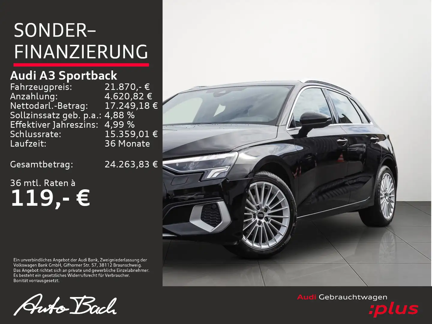 Audi A3 Advanced 30 TFSI EPH LED Sitzhzg Schwarz - 2