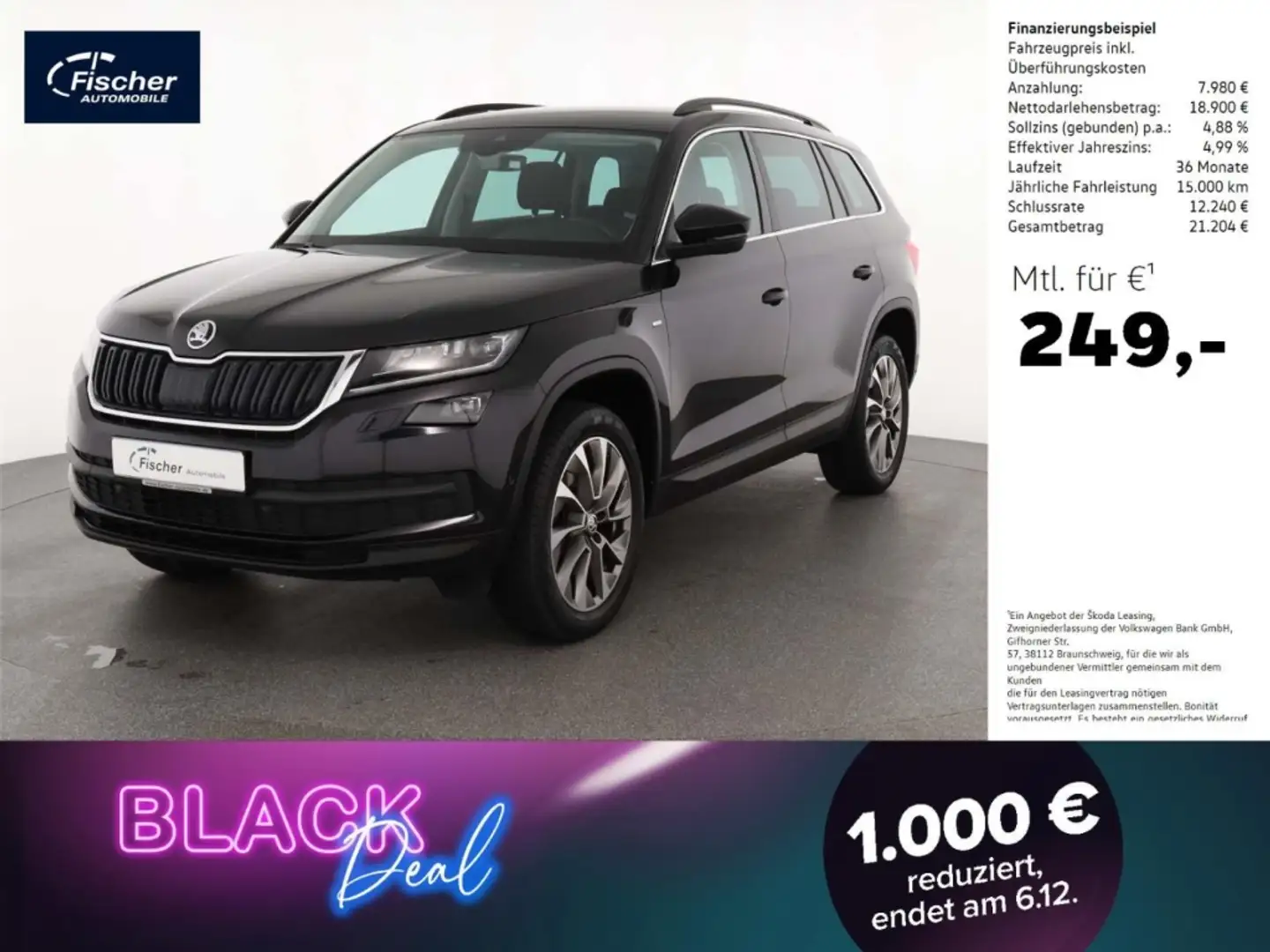 Skoda Kodiaq 2.0 TSI Ambition Clever 4x4 DSG LED/NAV Zwart - 1