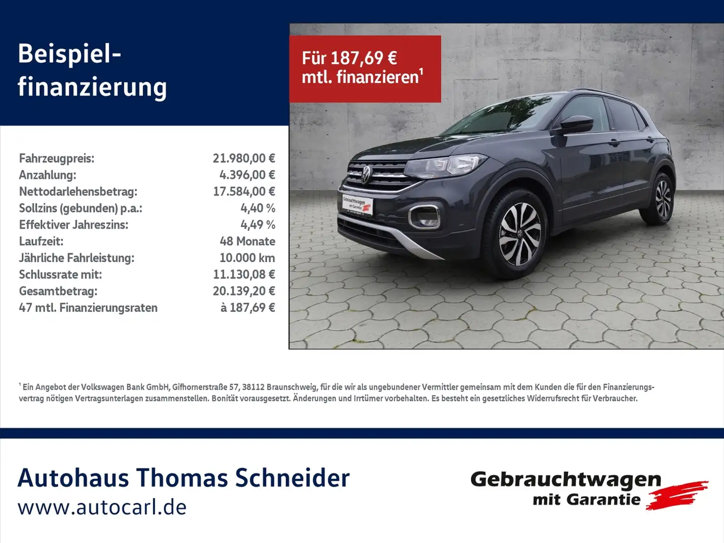 Volkswagen T-Cross Active 1.0 TSI DSG NAV/ACC/SHZ KLIMA NAVI ALU Grau - 1