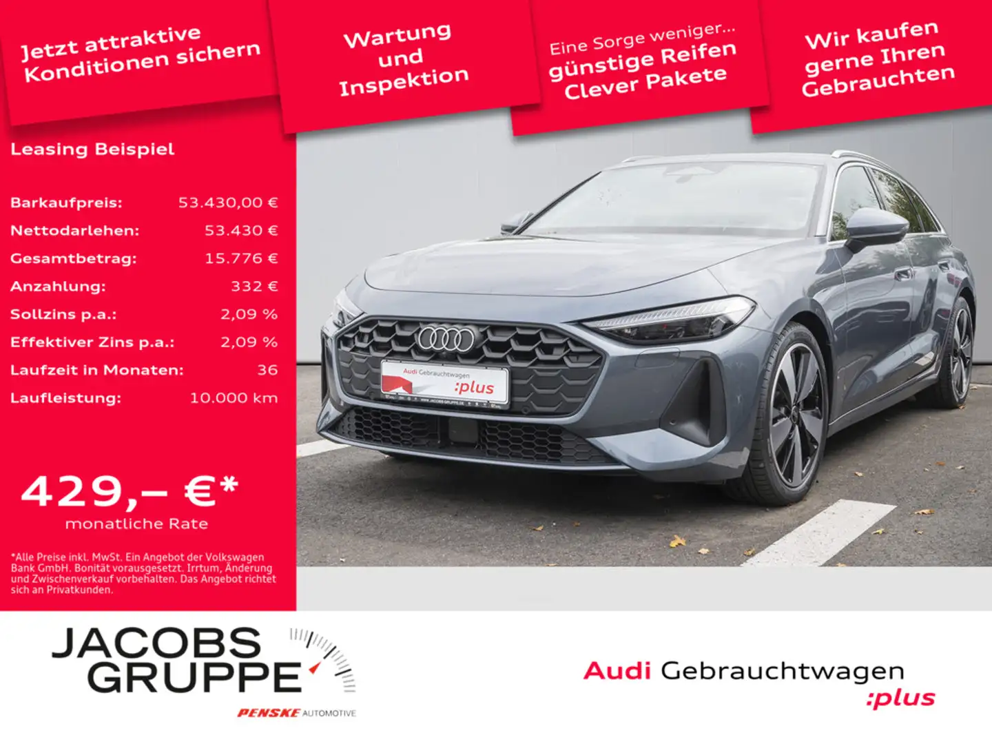 Audi A5 Avant TFSI S-tronic AHK, Area View, HUD, M Blau - 1