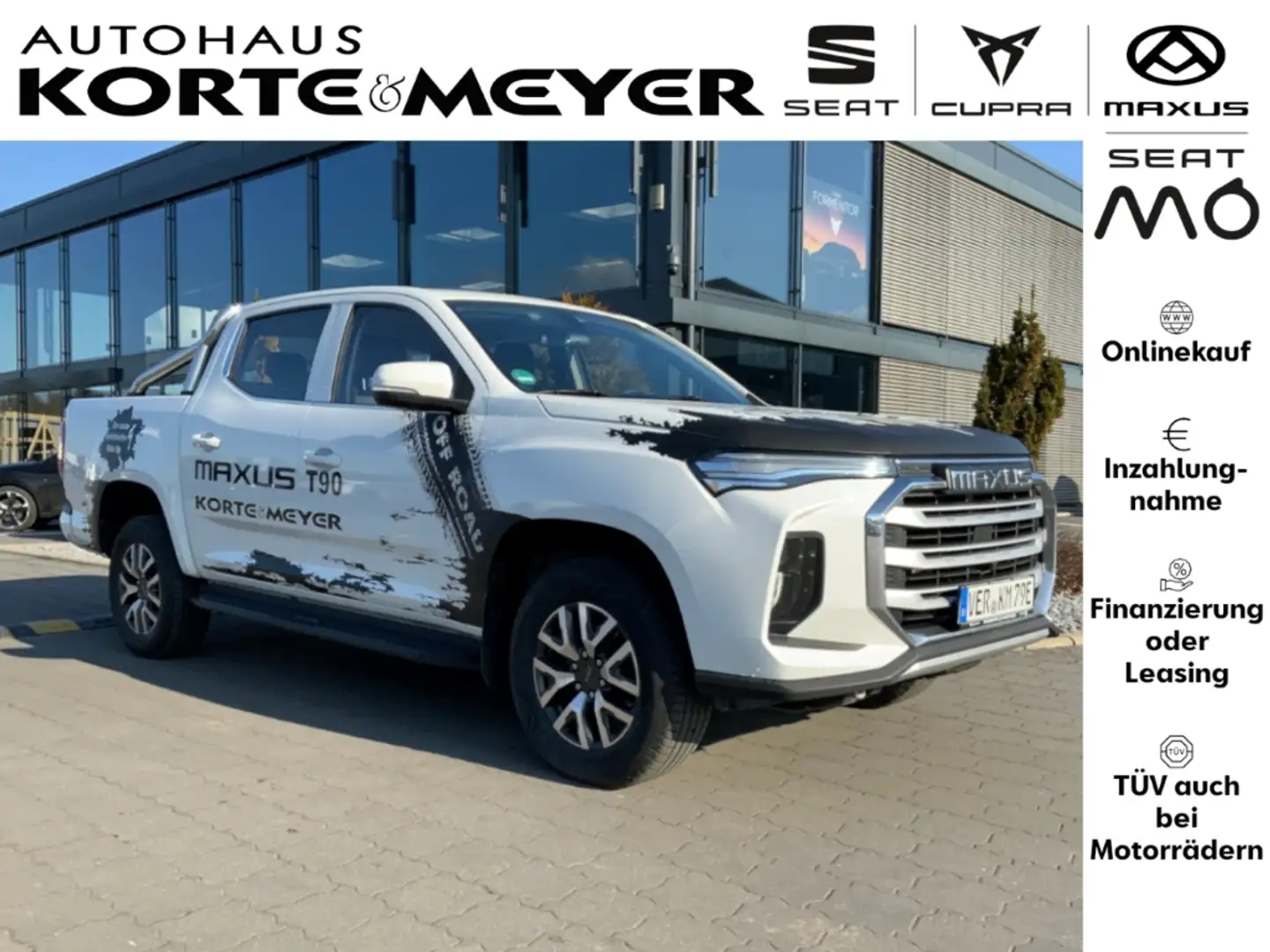 Maxus T90 130kW 88,5kWh+Kamera+ AndroidAuto/CarPlay Weiß - 1