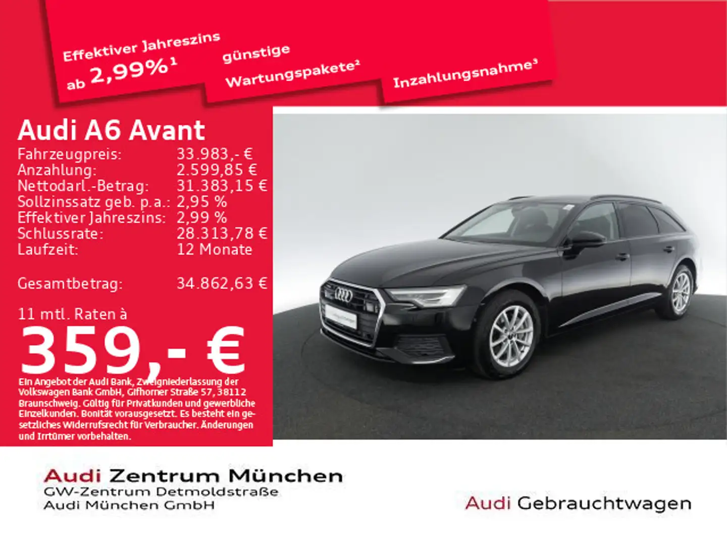 Audi A6 40 TDI qu. S tronic ACC/Navi Noir - 1