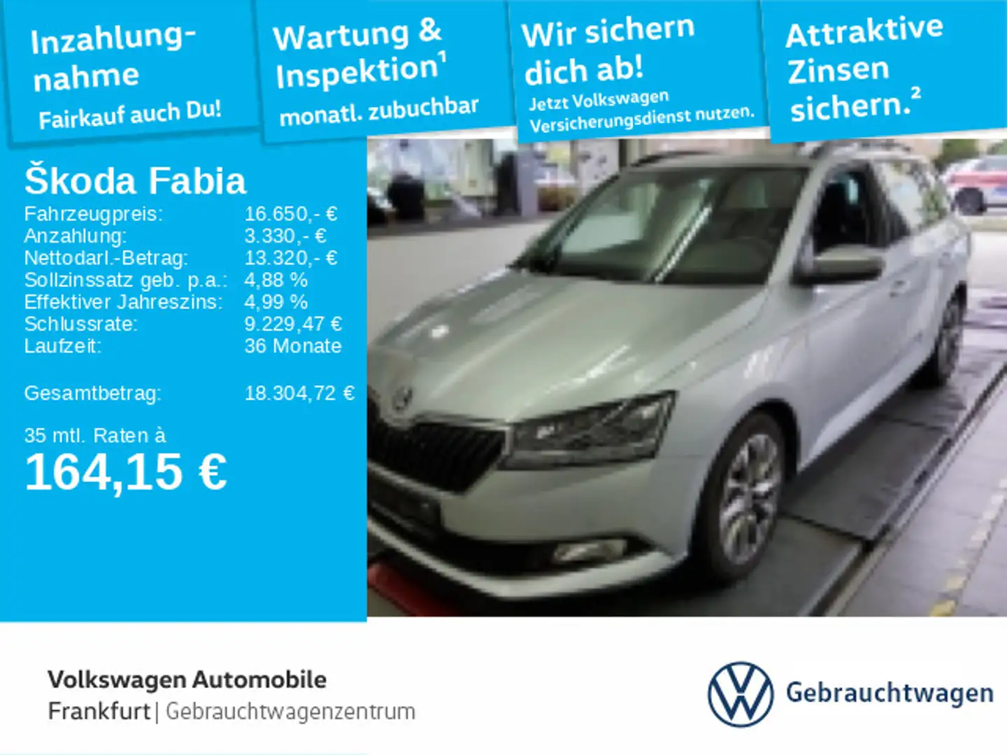 Skoda Fabia Combi 1.0 TSI Navi Climatronic Silber - 1