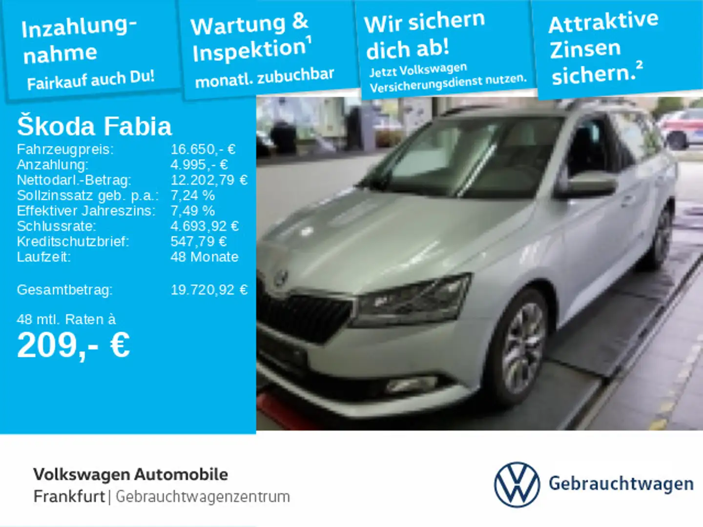 Skoda Fabia Combi 1.0 TSI Silber - 1