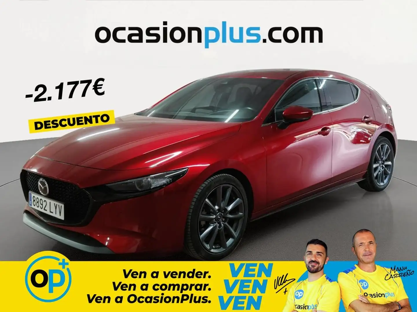 Mazda 3 2.0 e-Skyactiv-G Zenith Aut. 90kW Rojo - 1