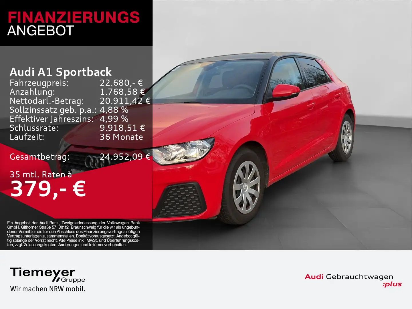 Audi A1 25 TFSI KAMERA PRIVACY SITZHZG Rot - 1