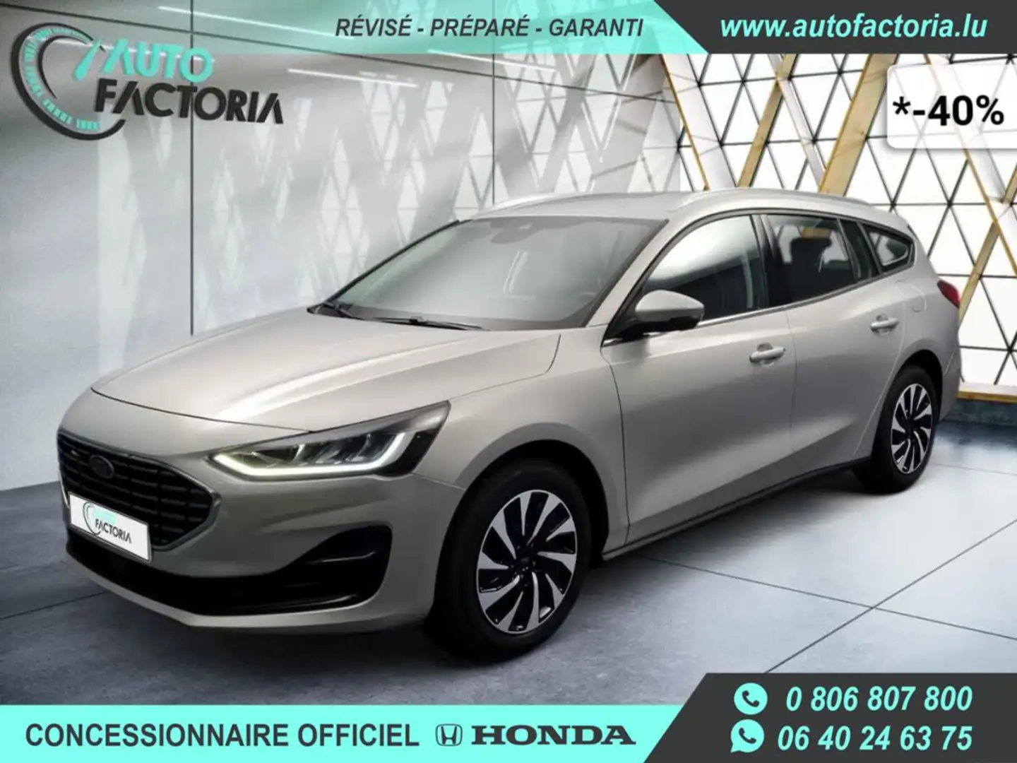 Ford Focus Break -40% 1.0 i 125cv +GPS+RADARS+LED+Options Silber - 1