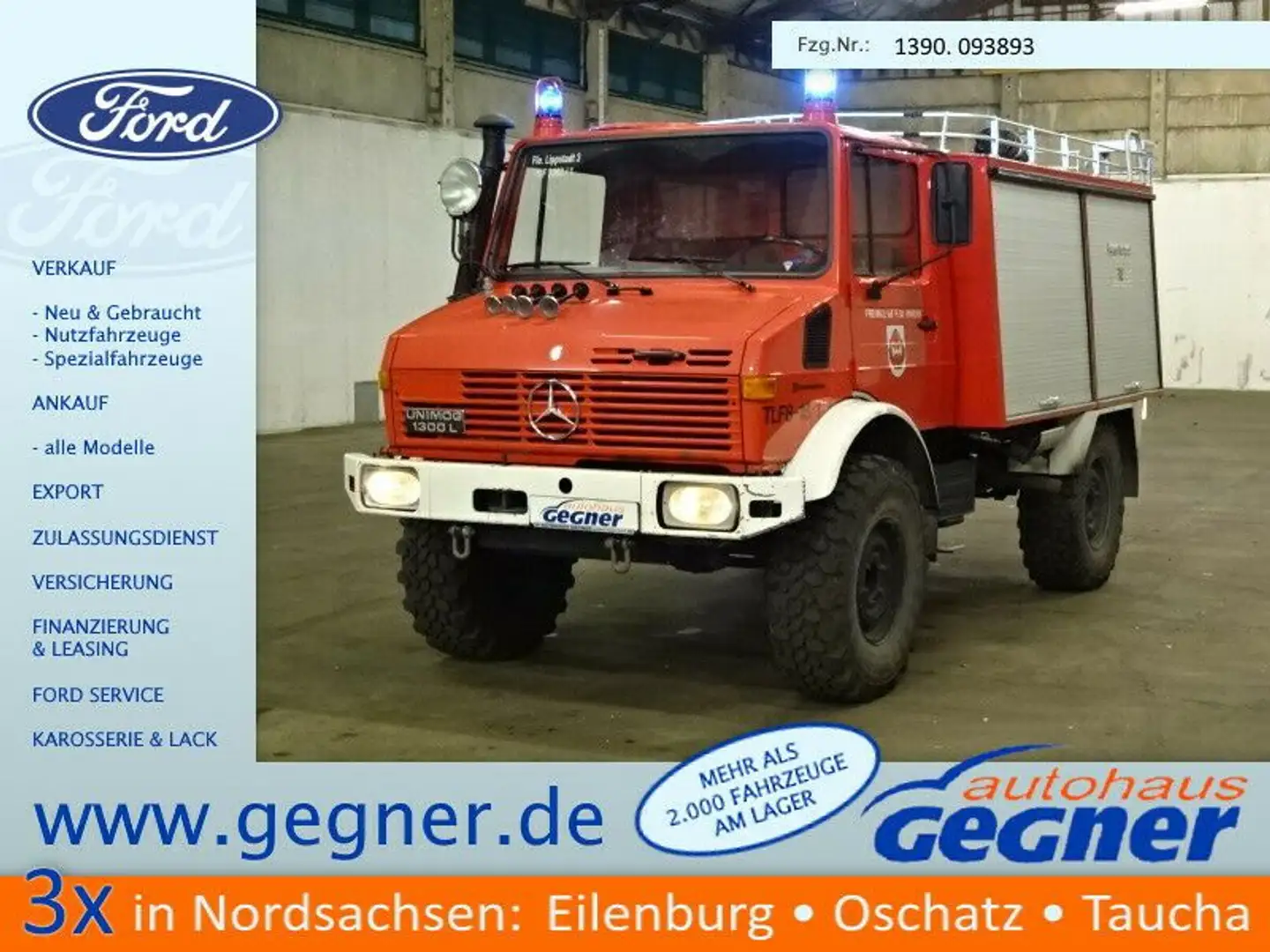 Unimog U1300L Feuerwehr Gerätewagen Red - 1