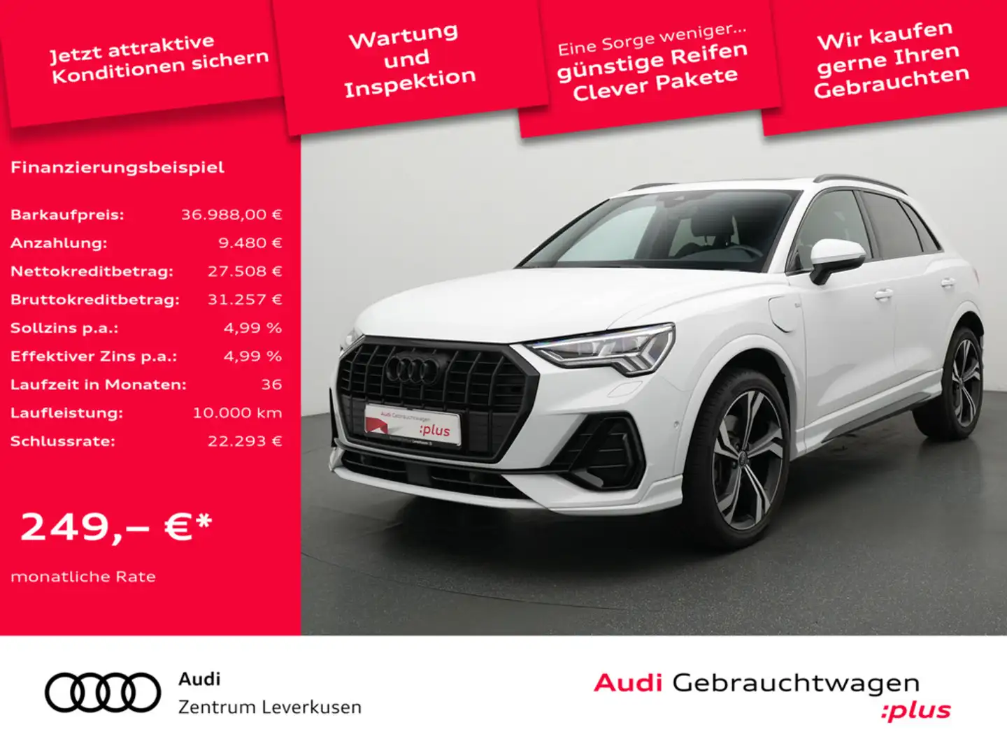 Audi Q3 45 e S line S-TRON NAVI VIRT KAM SHZ CARPLAY Schwarz - 1