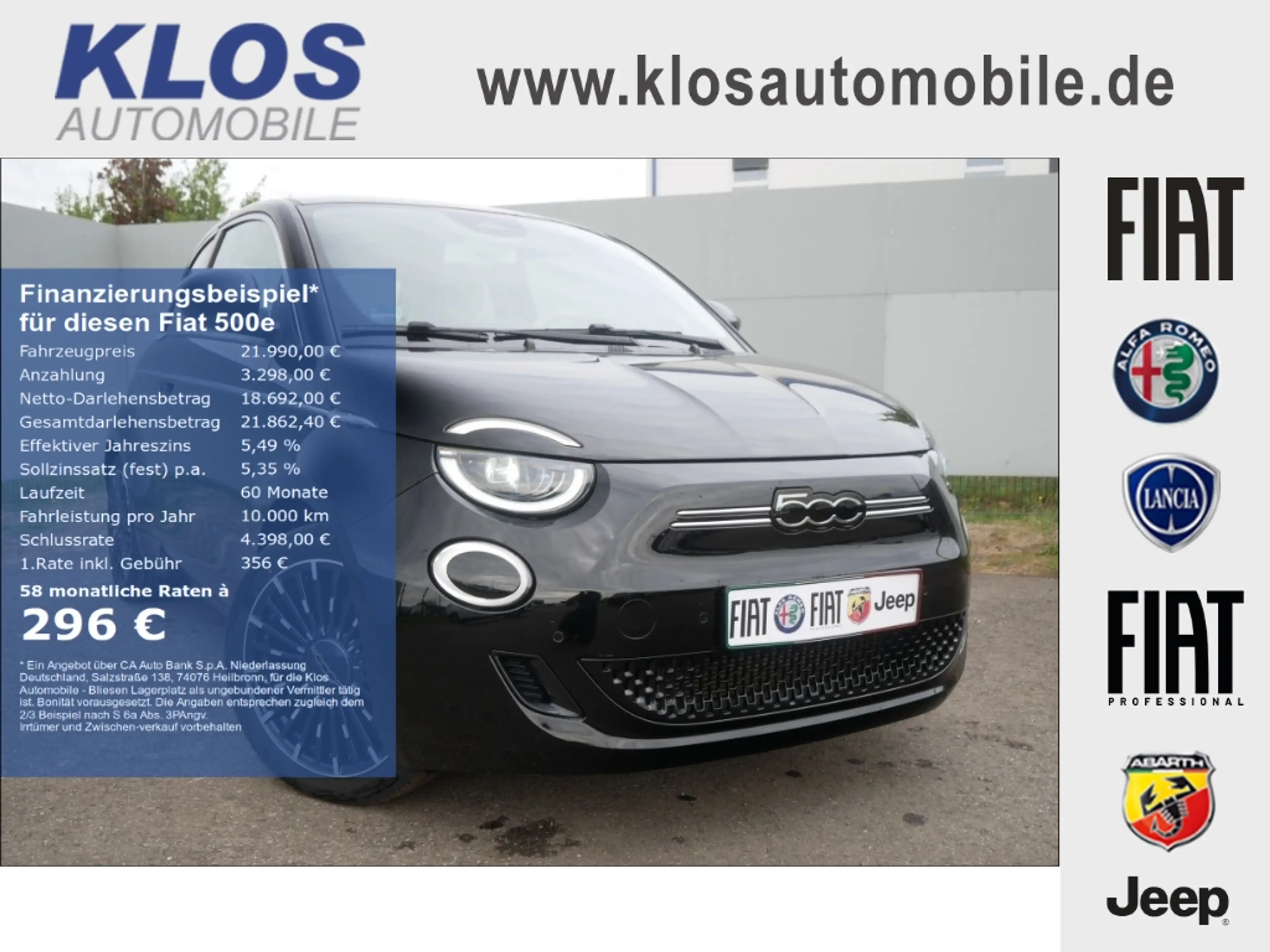 Fiat 500e BY BOCELLI AT 42 Kwh 118PS LED NAVI WINTER