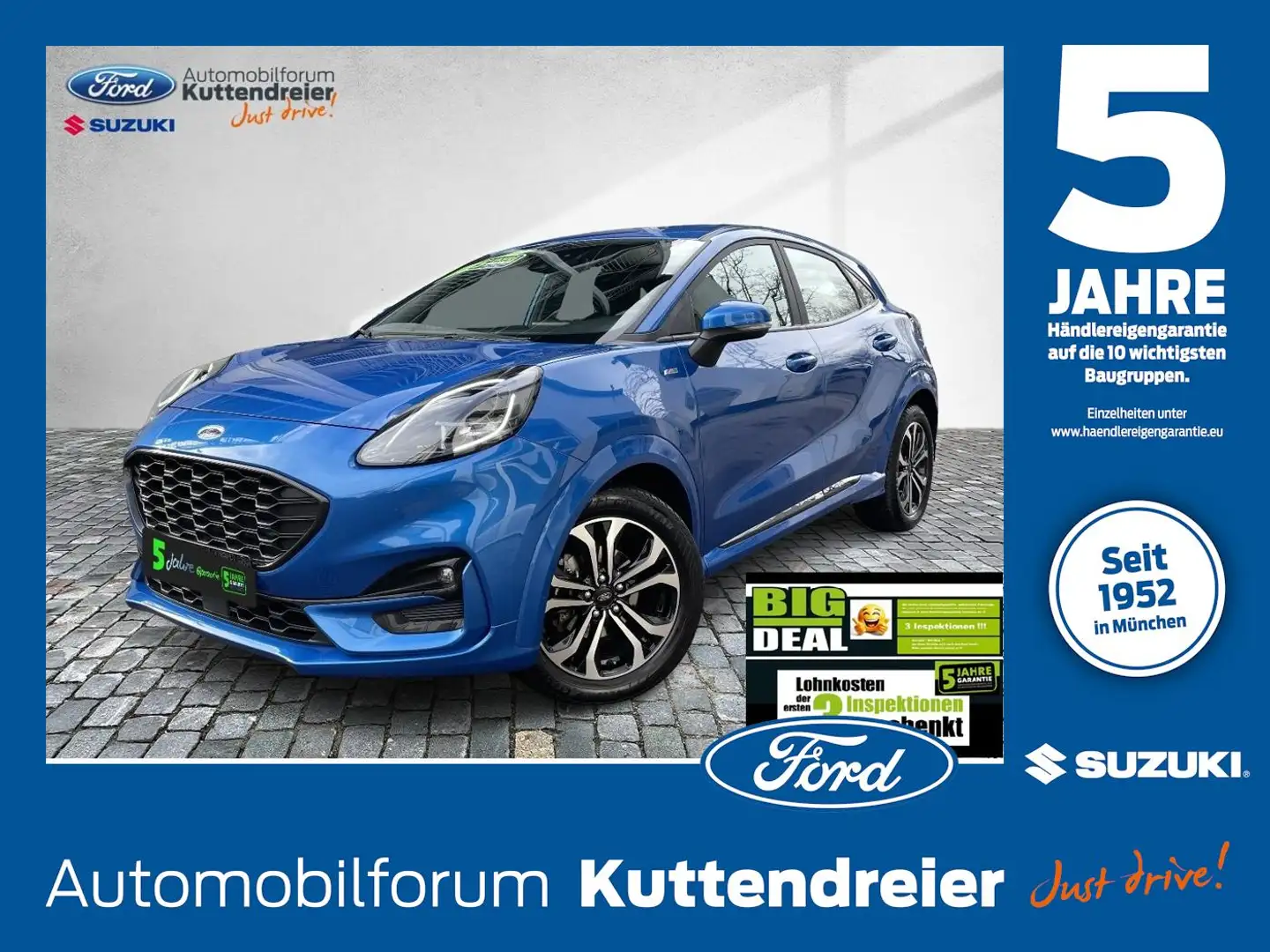 Ford Puma ST-Line Navi LED PDC Lenkr.Sitzheiz. Tempom. Bleu - 1