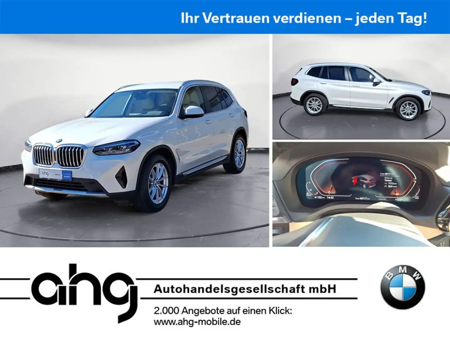 BMW X3 xDrive20d AT Navi Bluetooth PDC MP3 Schn. Kur Wit - 1
