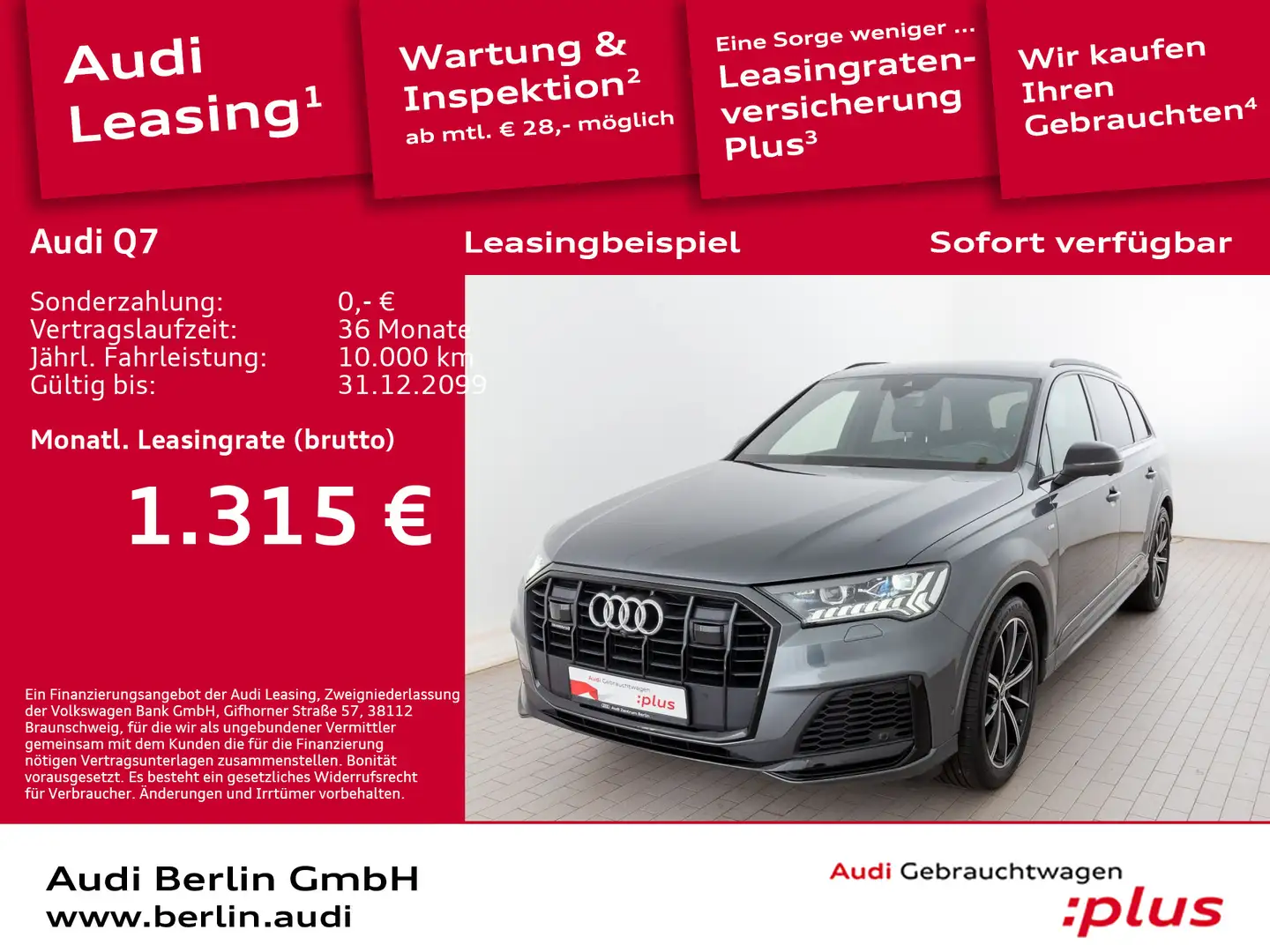 Audi Q7 S line 50 TDI qu. tiptr. PDC 360°K MATRIX HUD Grau - 1