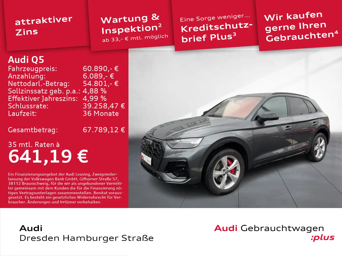 Audi Q5 55TFSI e S line Matrix Navi B&O AHZV S tronic Grau - 1