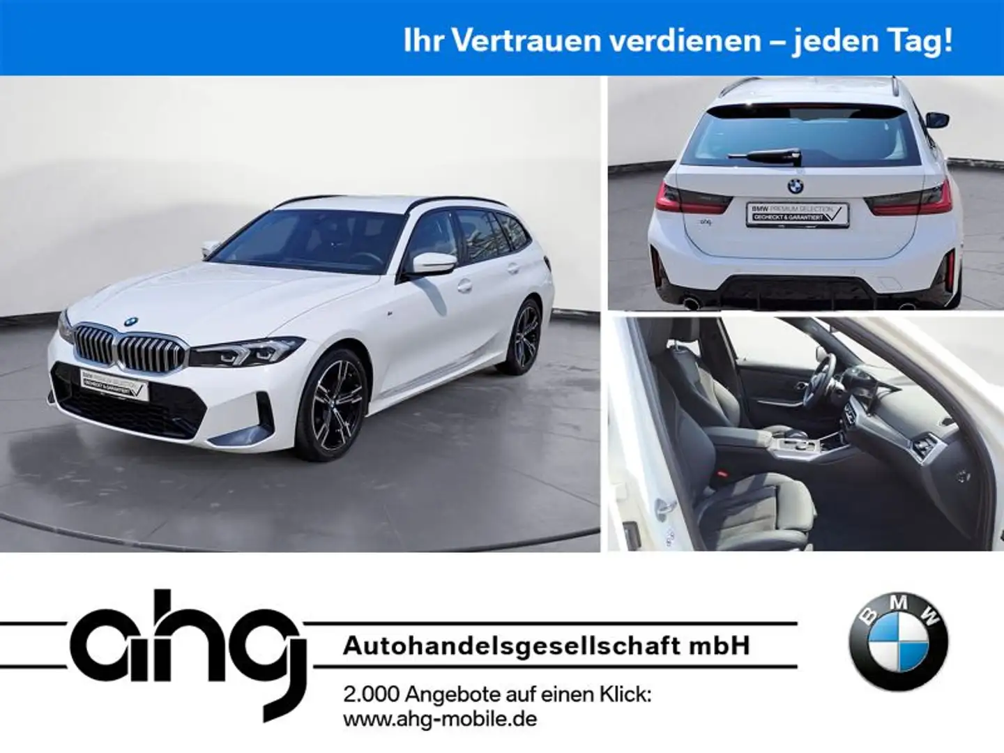 BMW 318 d Touring M Sportpaket Klimaaut. AHK PDC Weiß - 1