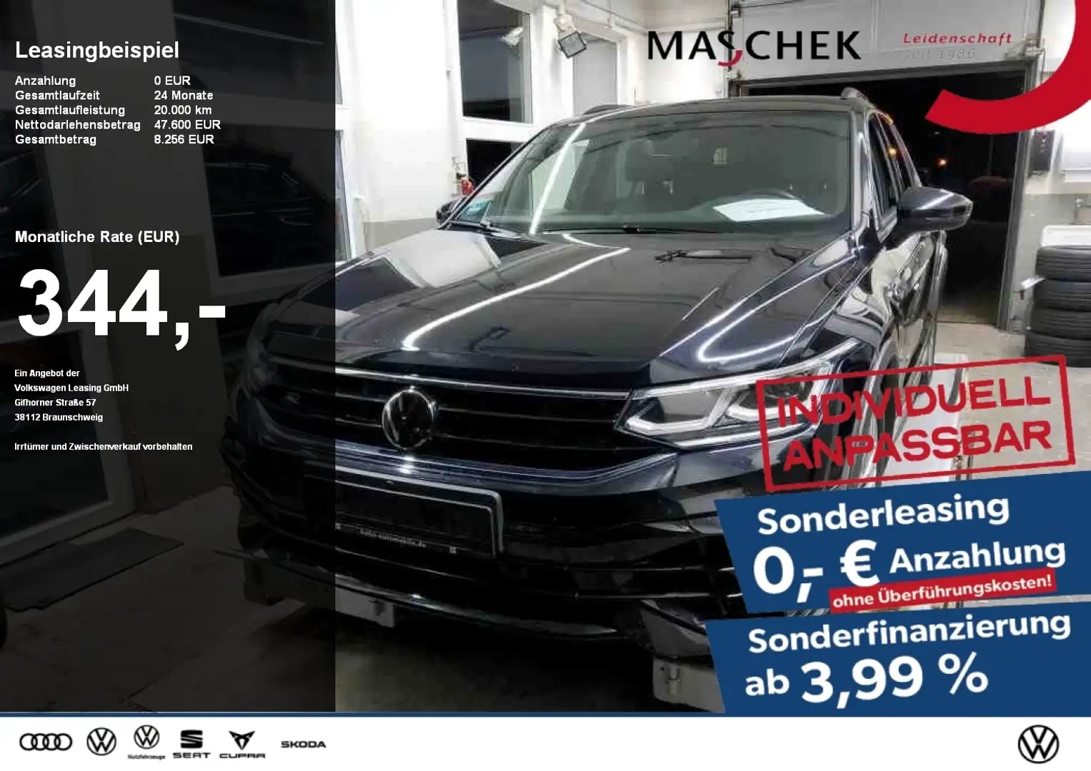 Volkswagen Tiguan R *Sonderleasing* AKRAPOVIC NP86 AHK Pano Schwarz - 1