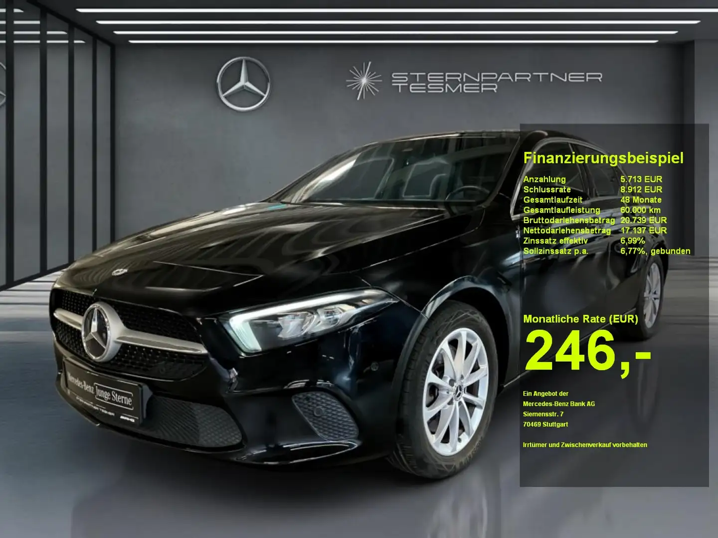 Mercedes-Benz A 250 e PROGRESSIVE +KAM+MBUX+LED+TEMPO+AMBIENTE Schwarz - 1