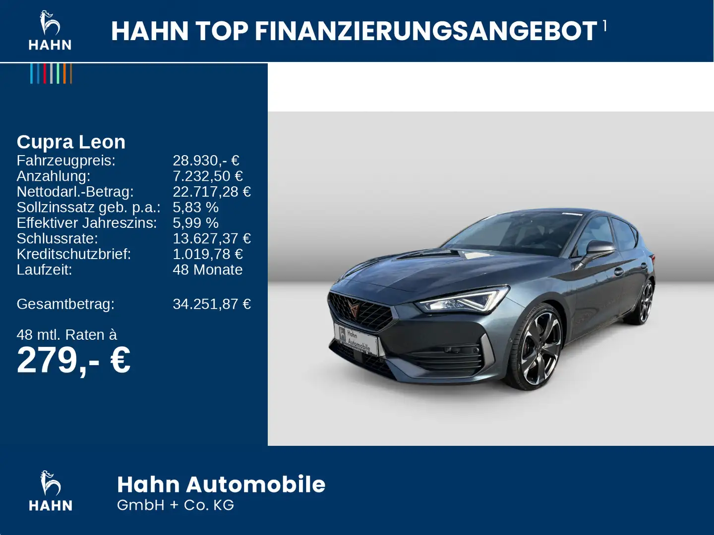 CUPRA Leon 2.0TSI DSG VZ LED Navi DCC CAM ACC APP-Conn Grau - 2