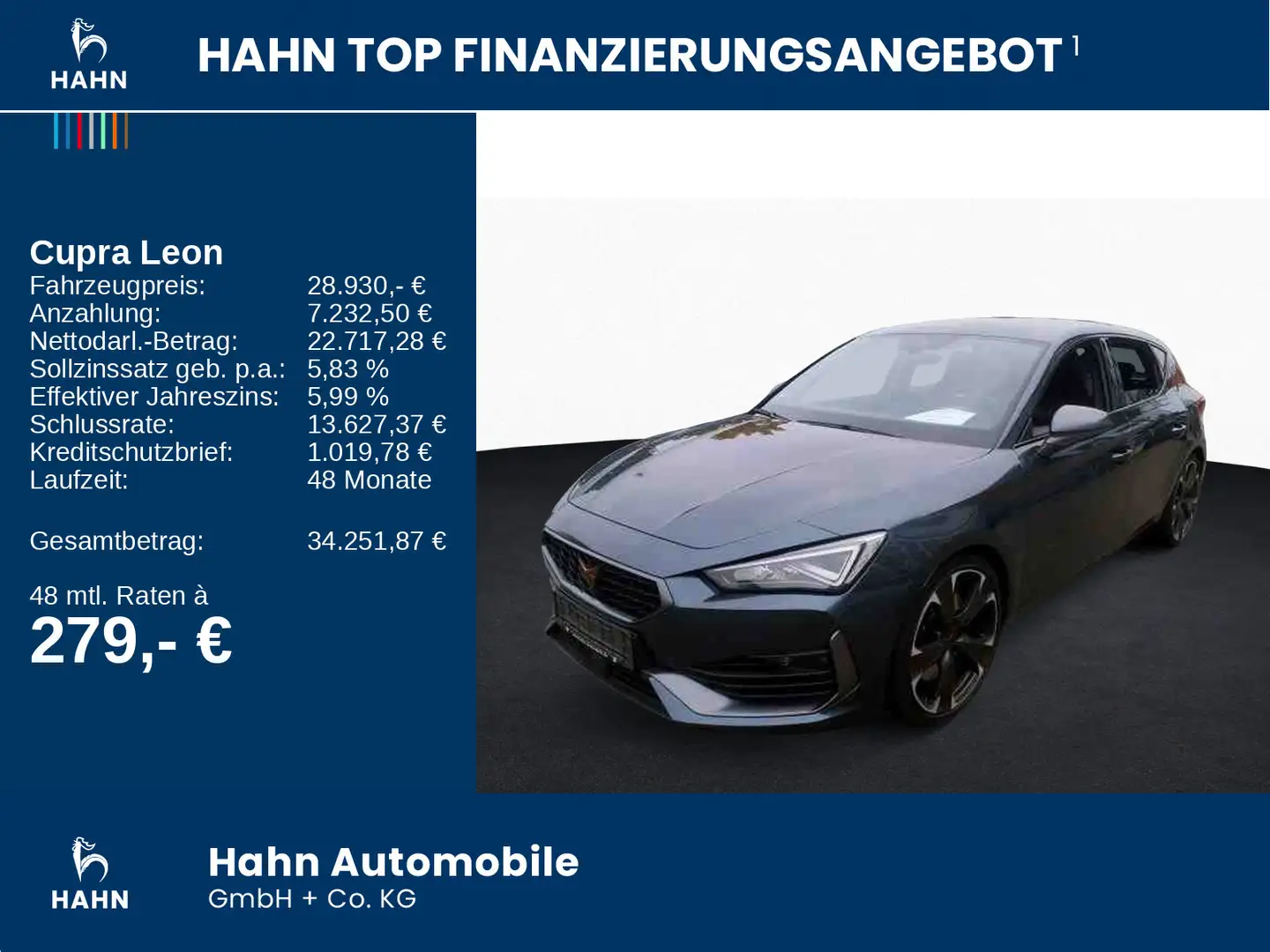 CUPRA Leon 2.0TSI DSG VZ LED Navi DCC CAM ACC APP-Conn Grau - 2