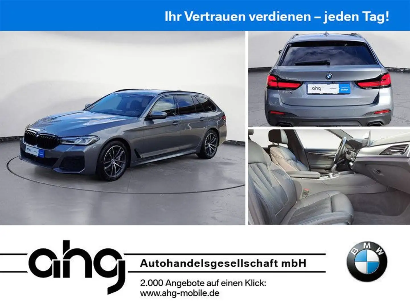BMW 540 d xDrive Touring M Sportpaket Sport Aut. AHK Grijs - 1