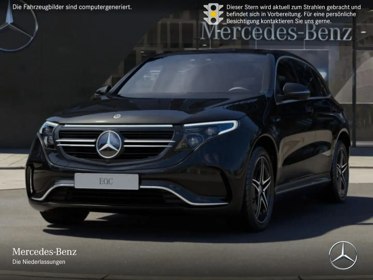 Mercedes-Benz EQC 400 4M AMG+360+AHK+MULTIBEAM+FAHRASS+KEYLESS Schwarz - 2