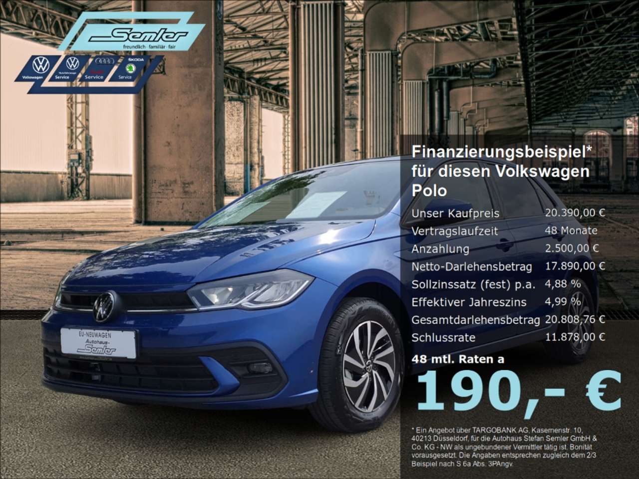 Volkswagen Polo 2026 — 1.0 Life DSG LED SHZ R-KAM APP KLIMA PDC