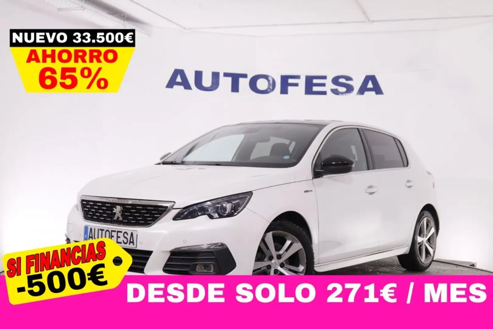 Peugeot 308 1.2 PURE TECH GT-LINE AUTO 130CV 5P # TECHO PANORA Blanco - 1