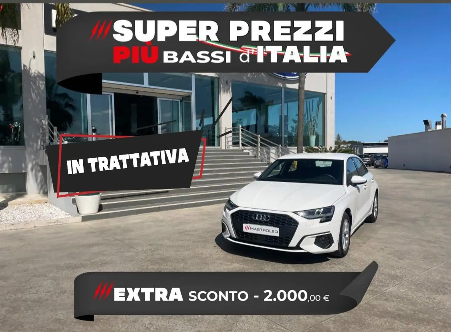 Audi A3 A3 Sportback 30 1.0 tfsi mhev s-tronic,Km Certific Blanc - 1